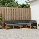 vidaXL Ensemble de canapés d'extérieur 5 Pièces Naturel et Anthracite