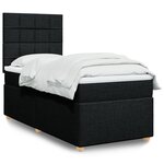 vidaXL Sommier à lattes de lit et matelas Noir 80x200 cm Tissu