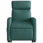 vidaXL Fauteuil inclinable de massage électrique Vert foncé Tissu