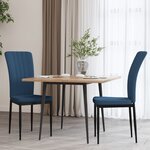 vidaXL Chaises à manger lot de 2 Bleu Velours