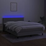 vidaXL Sommier à lattes de lit et matelas et LED Gris clair 140x200 cm