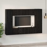 vidaXL Ensemble meuble TV 8 Pièces Chêne Noir 181 x 30 x 120 cm