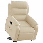 vidaXL Fauteuil inclinable Crème Tissu