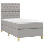 vidaXL Sommier à lattes de lit et matelas et LED Gris clair 80x200cm