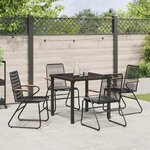 vidaXL Ensemble de salle à manger pour jardin 5 Pièces Noir Rattan PVC