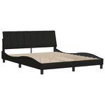 vidaXL Cadre de lit sans matelas Hanko noir 160x200 cm tissu