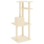 vidaXL Arbre à chat avec griffoirs en sisal crème 123 cm