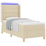 vidaXL Lit à ressorts avec matelas Crème 140 x 200 cm tissu