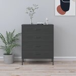vidaXL Commode Anthracite 80x35x101 5 cm Acier