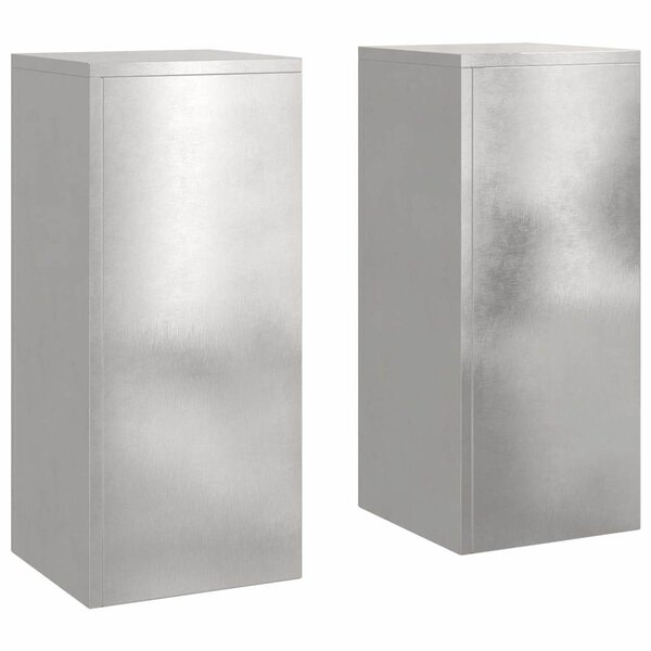 vidaXL Supports pour plantes 2 Pièces Argent 24 x 24 x 55 cm