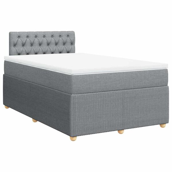 vidaXL Sommier à lattes de lit avec matelas Gris clair 120x200cm Tissu