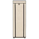 vidaXL Armoire à chaussures avec housse Crème 57x29x162 cm Tissu