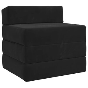 vidaXL Canapé-lit pliable Noir 200 x 70 x 15 cm Velours