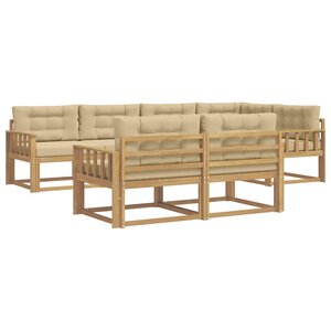 vidaXL Ensemble de canapés d'extérieur 6 pc Blanc et Beige Polyester