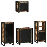 vidaXL Ensemble de mobilier de salle de bain avec étagère avec stockage avec porte 4 Pièces