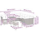 vidaXL Ensemble de canapé de jardin avec coussin 13 Pièces Noir