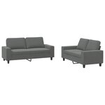 vidaXL Ensemble de canapés 2 Pièces gris foncé tissu