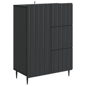 vidaXL Buffet avec tiroir Noir 66 x 34 5 x 91 5 cm Bois d'ingénierie