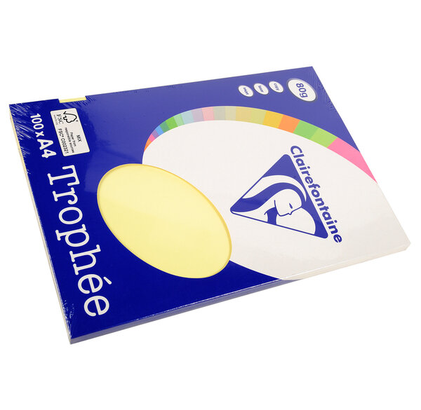 Ramette 100 Feuilles Papier 80g A4 210x297 mm canari TROPHÉE