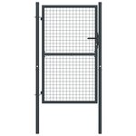 vidaXL Portail en maille de jardin Acier galvanisé 100 x 225 cm Gris