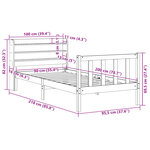 vidaXL Cadre de lit avec tête de lit sans matelas cire marron 90x200cm