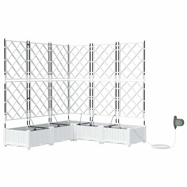 vidaXL Pots de jardin Blanc 120 x 120 x 126 cm Acier