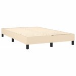 vidaXL Sommier à lattes de lit matelas et LED crème 120x190 cm tissu