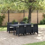 vidaXL Ensemble de salle à manger de jardin 7 pièces avec coussins en poly rotin anthracite