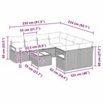 vidaXL Canapé de jardin 9 pièces en rattan avec coussins gris