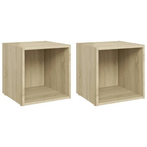 vidaXL Meubles TV 2 Pièces chêne sonoma 37x35x37 cm bois d’ingénierie