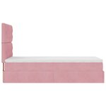 vidaXL Cadre de lit ottoman avec matelas rose 90x190 cm velours