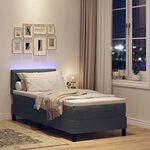 vidaXL Lit à ressort LED avec matelas Gris foncé 80 x 200 cm Velours