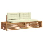 vidaXL Ensemble de canapés d'extérieur avec coussin Naturel et Crème