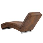 vidaXL Chaise longue Marron Similicuir daim