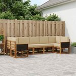 vidaXL Ensemble de canapés d'extérieur 7 Pièces Naturel et Beige