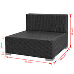 Salon de jardin meuble d'extérieur ensemble de mobilier 7 pièces avec baldaquin résine tressée noir 02_0017055