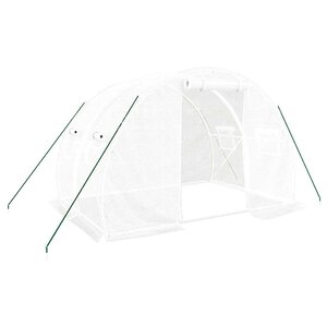 vidaXL Serre avec cadre en acier blanc 6 m² 3x2x2 m