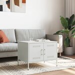 vidaXL Table basse blanc 68x50x50 5 cm acier laminé à froid