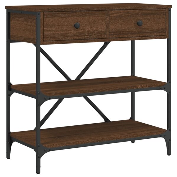 vidaXL Table console chêne marron 75x34 5x75 cm bois d'ingénierie