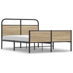 vidaXL Cadre de lit sans matelas 120x190 cm cm chêne sonoma