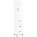 vidaXL Buffet haut Blanc brillant 34 5x34x180 cm Bois d'ingénierie