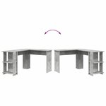 vidaXL Bureau d'angle Gris béton 140 x 113 5 x 75 cm Bois d'ingénierie