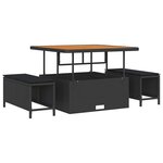 vidaXL Ensemble de salle à manger pour jardin Noir polyrotin