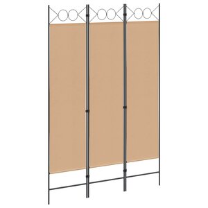 vidaXL Paravent à 3 panneaux Beige 120 x 180 cm Tissu
