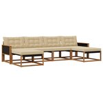 vidaXL Ensemble de canapés d'extérieur 6 pc Naturel et Beige