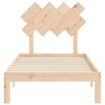 vidaXL Cadre de lit avec tête de lit 90x200 cm bois massif