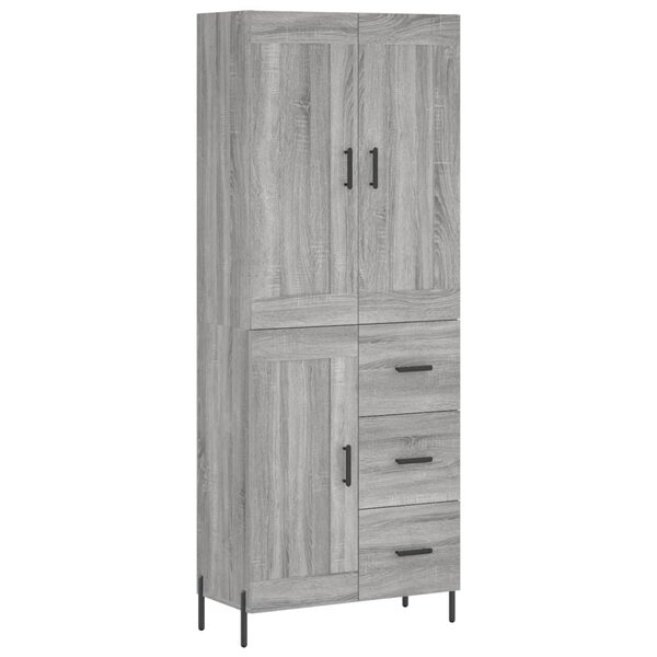 vidaXL Buffet haut Sonoma gris 69 5x34x180 cm Bois d'ingénierie