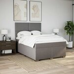 vidaXL Sommier à lattes de lit avec matelas Taupe 140x190 cm Tissu