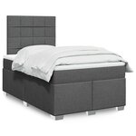 vidaXL Sommier à lattes de lit avec matelas Gris foncé 120x200cm Tissu