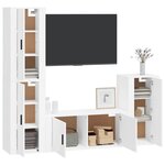 vidaXL Ensemble de meubles TV 4 Pièces Blanc Bois d'ingénierie
